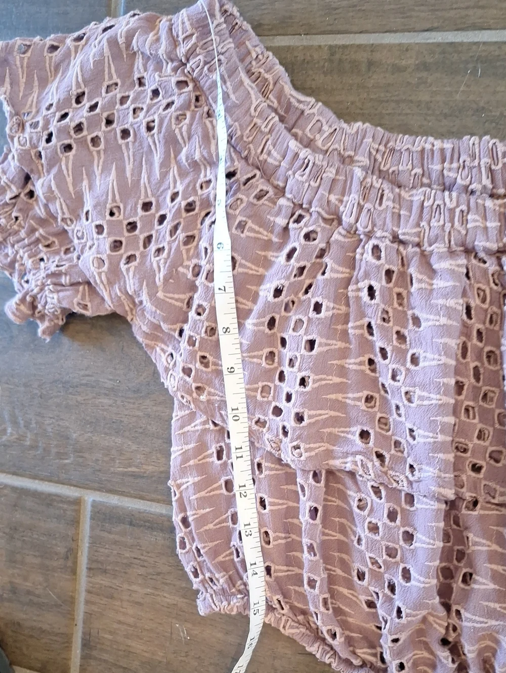 Free People That Girl Off The Shoulder Eyelet Crop Top Mauve XS